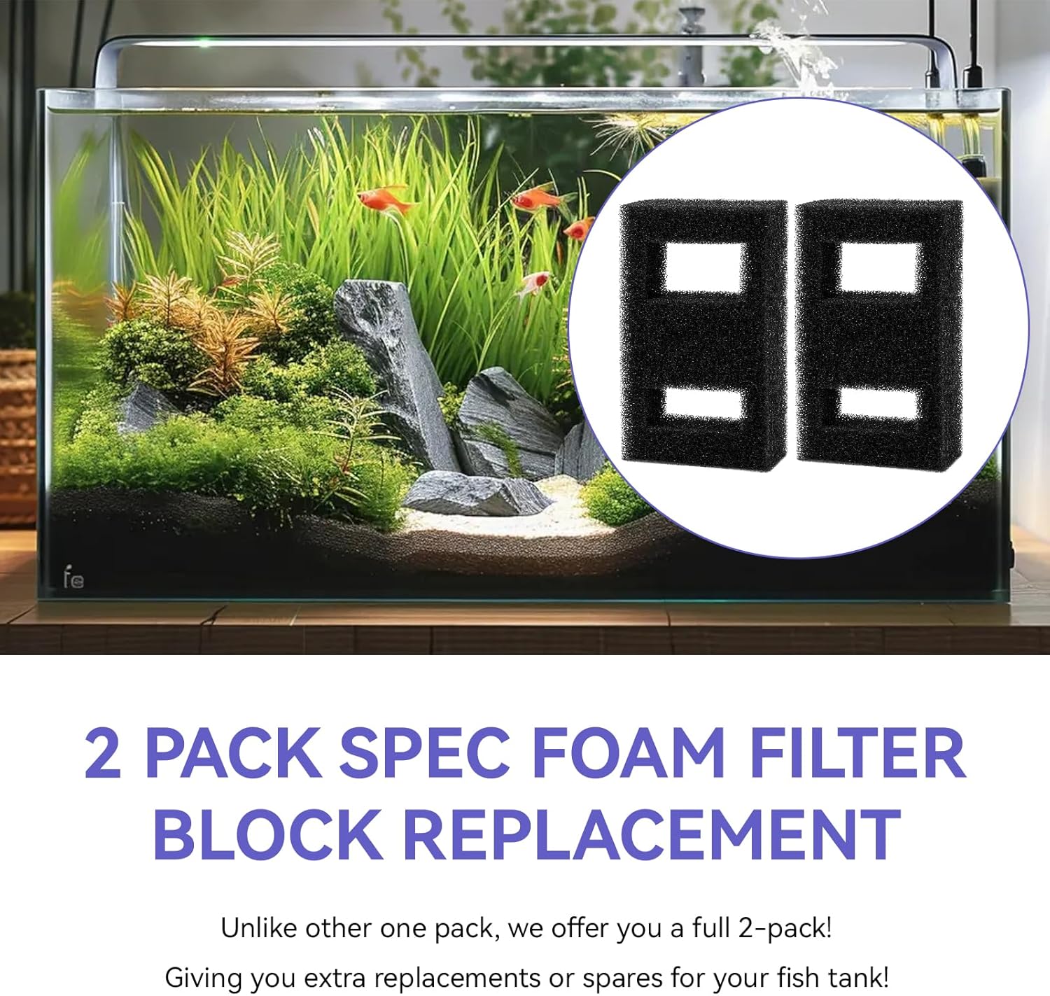 Fluval Aquarium Spec - Bloc de filtre en mousse compatible
